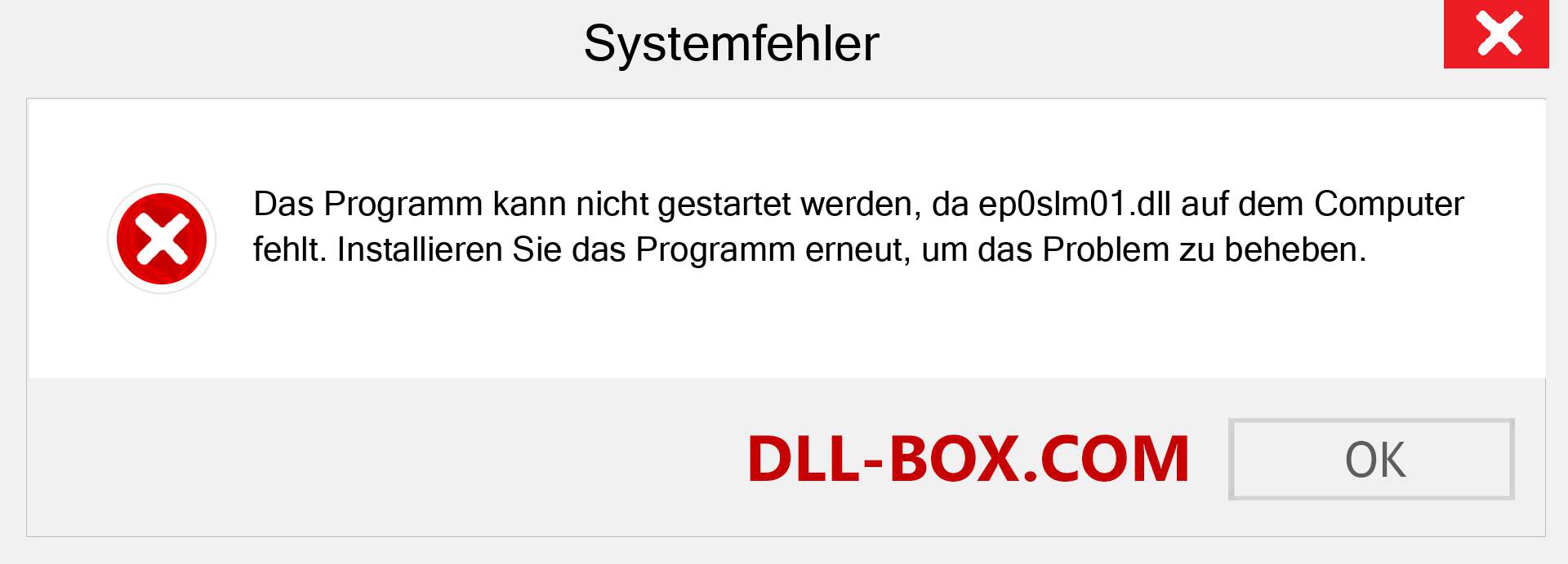 ep0slm01.dll-Datei fehlt?. Download für Windows 7, 8, 10 - Fix ep0slm01 dll Missing Error unter Windows, Fotos, Bildern